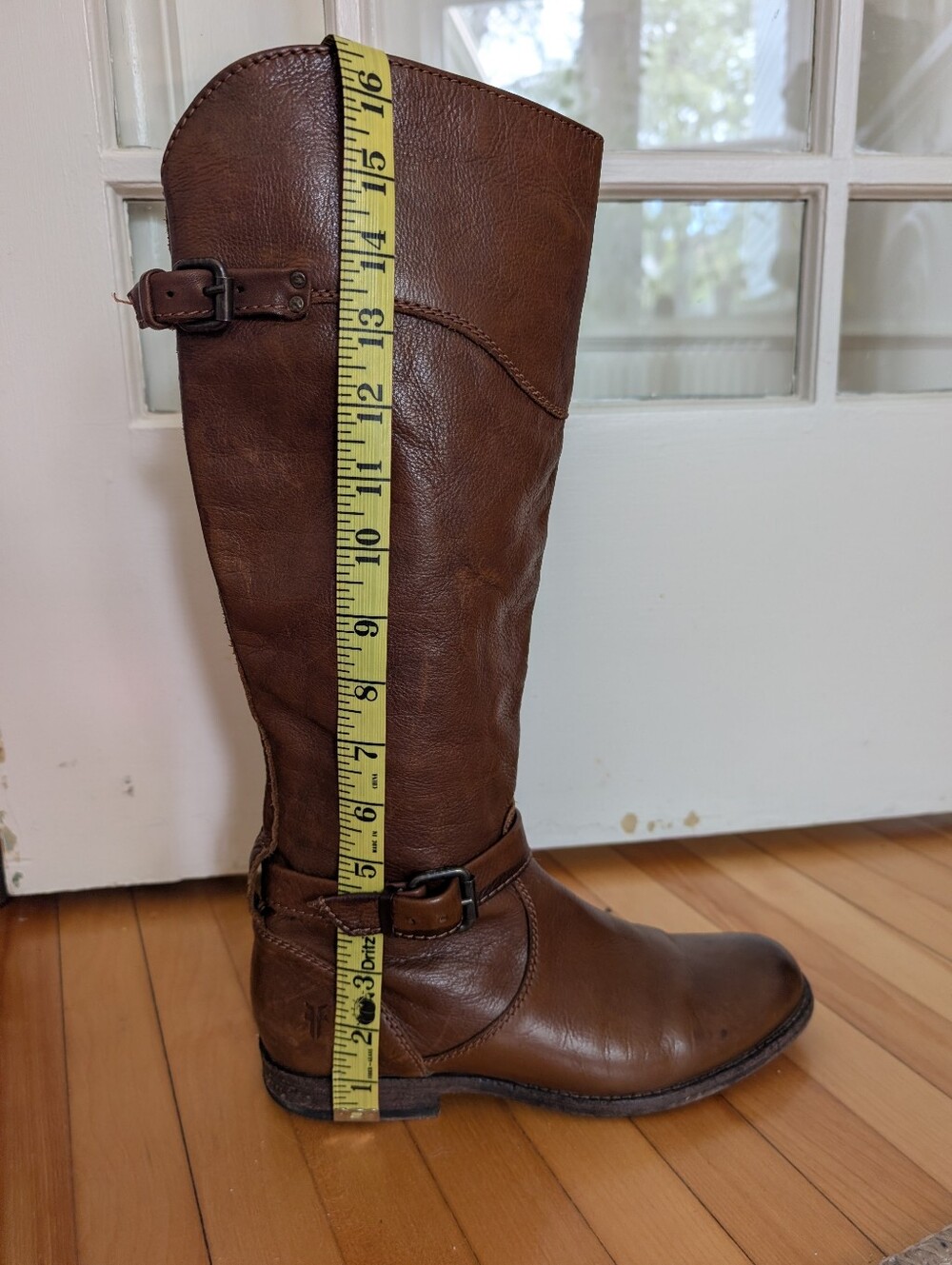 Frye Cognac Brown Tall Leather Buckle Riding Boots - Picture 10 of 13